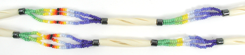 Authentic Native American hand beaded feather in hoop necklace by Oglala Lakota artisan