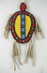 Authentic Native American hand beaded Turtle pendant by Oglala Lakota artisan