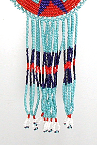 Authentic Native American hand beaded Double Medallion Necklace by Oglala Lakota artisan