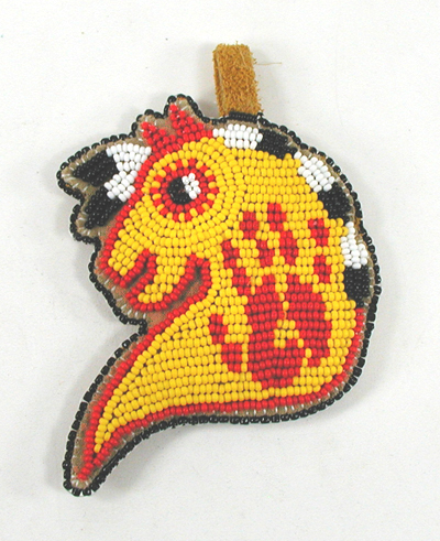 Authentic Native American hand beaded horse pendant by Lakota artisan Shannon Fast Horse