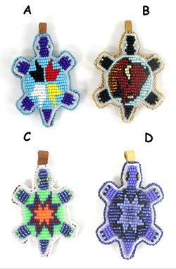 Authentic Native American hand bead Turtle Pendant by Lakota prison inmates