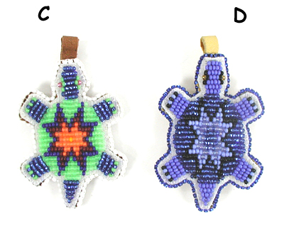 Authentic Native American hand bead Turtle Pendant by Lakota prison inmates