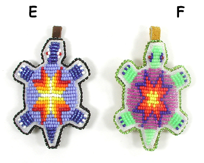 Authentic Native American hand bead Turtle Pendant by Lakota prison inmates