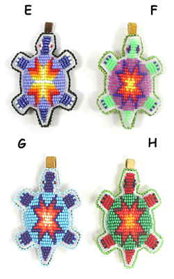 Authentic Native American hand bead Turtle Pendant by Lakota prison inmates