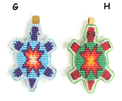 Authentic Native American hand bead Turtle Pendant by Lakota prison inmates