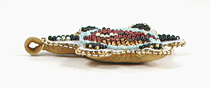 Authentic Native American hand bead Turtle Pendant by Lakota prison inmates