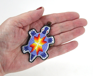 Authentic Native American hand bead Turtle Pendant by Lakota prison inmates