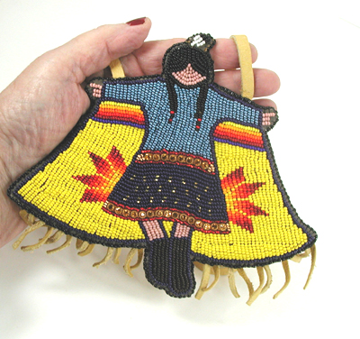 Authentic Native American hand Beaded Fancy Dancer Necklace by Lakota artisan Shannon Fast Horse