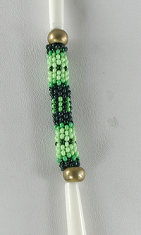 Authentic Native American hand Beaded Turtle Shield on Hair Pipe Necklace by Lakota artisan Shannon Fast Horse