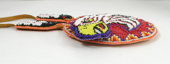 Authentic Native American hand beaded Eagle pendant on Leather Necklace by Lakota artisan Shannon Fast Horse