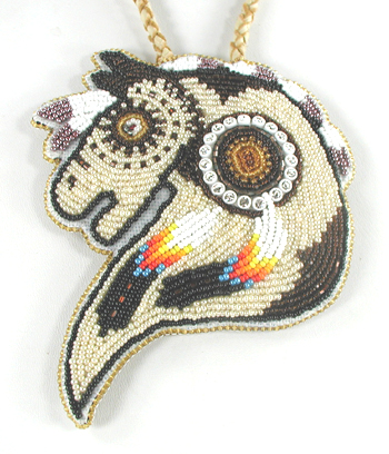 Authentic Native American hand beaded horse necklace by Lakota artisan Shannon Fast Horse
