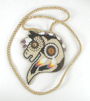 Authentic Native American hand beaded horse necklace by Lakota artisan Shannon Fast Horse