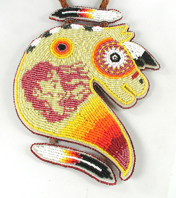 Authentic Native American hand beaded horse necklace by Lakota artisan Shannon Fast Horse