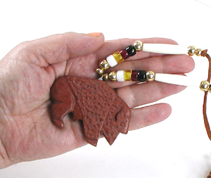 Native American Indian pipestone necklace pendant