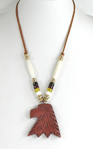 Native American Indian pipestone eagle necklace