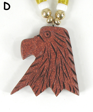 Native American Indian pipestone buffalo necklace