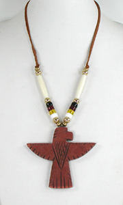 Native American Indian pipestone thunderbird necklace