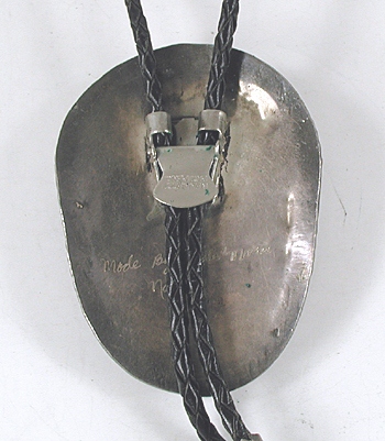 vintage sterling silver Twin Claws with turquoise and coral Bolo tie