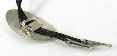 Authentic Native American  German silver Bear Paw Bolo tie by Lakota artisan Mitchell Zephier