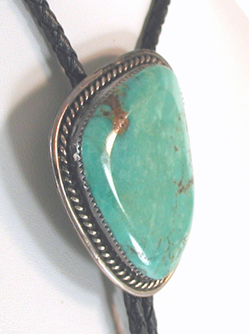 vintage sterling silver turquoise bolo tie