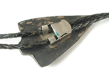 vintage sterling silver Turquoise and Coral Bolo tie