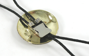 Authentic Native American  German silver Four Directions Medicine Wheel Bolo tie by Lakota artisan Mitchell Zephier