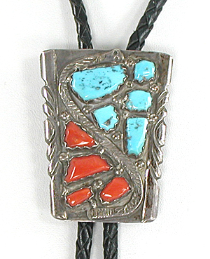 Authentic Native American Morning Star Bolo tie by Zuni artisan Wayne Cheama