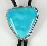 Authentic Native American sterling silver and Turquoise bolo tie by Navajo Cecil Atencio