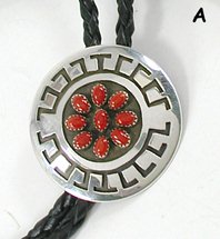 Authentic Native American Turquoise Cluster bolo tie by Navajo Rosco Scott