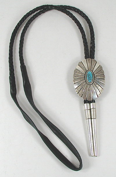 Vintage sterling silver Silverdust and Turquoise bolo tie