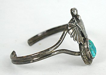 Native American Indian Navajo Sterling Silver  vintage turquoise Bracelet