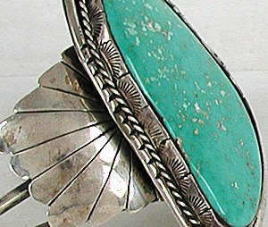 Authentic Native American Navajo vintage Sterling Silver Turquoise bracelet