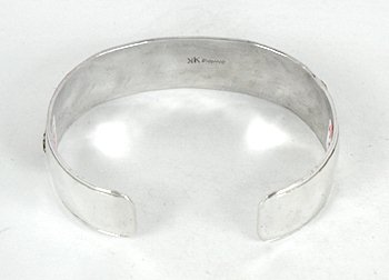 Authentic Vintage NOS Native American Navajo Sterling Silver and Gold Storyteller Bracelet by Kee Brown