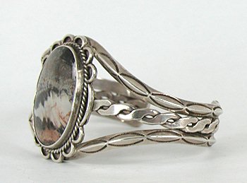 Authentic Vintage 1930s Native American Sterling Silver Navajo 3-Wire Bracelet
