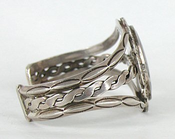 Authentic Vintage 1930s Native American Sterling Silver Navajo 3-Wire Bracelet