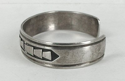 Authentic Native American vintage Sterling Silver Overlay Bracelet by Navajo Tom Billy