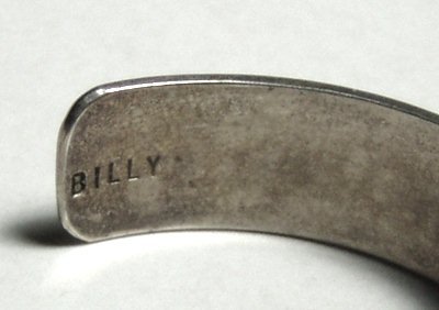 Authentic Native American vintage Sterling Silver Overlay Bracelet by Navajo Tom Billy