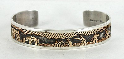  Vintage NOS Sterling Silver and Gold Storyteller Bracelet