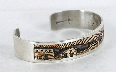  Vintage NOS Sterling Silver and Gold Storyteller Bracelet