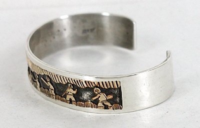  Vintage NOS Sterling Silver and Gold Storyteller Bracelet