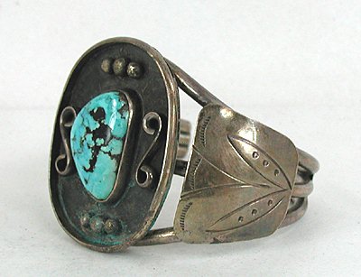 Vintage Sterling Silver and Turquoise  Bracelet size 6 1/4