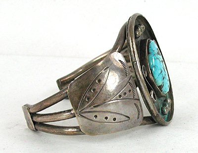 Vintage Sterling Silver and Turquoise  Bracelet size 6 1/4
