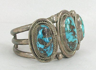 Vintage Sterling Silver Turquoise Bracelet size 6 5/8