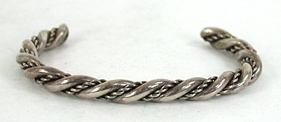 Vintage Sterling Silver Twist Bracelet size 5 3/4