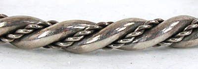 Vintage Sterling Silver Twist Bracelet size 5 3/4