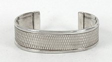 Authentic Native American Vintage Sterling Silver Cuff Bracelet 6 3/4 inch by Navajo silversmith Joe Delgarito