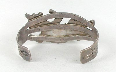 Vintage Sterling Silver Inlay Rainbow Man Bracelet 6 7/8 inch