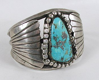 Vintage Sterling Silver and Turquoise Bracelet 7 inch