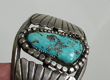 Vintage Sterling Silver and Turquoise Bracelet 7 inch