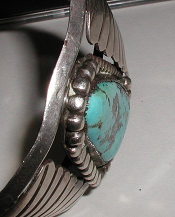 Vintage Sterling Silver and Turquoise Bracelet 7 inch